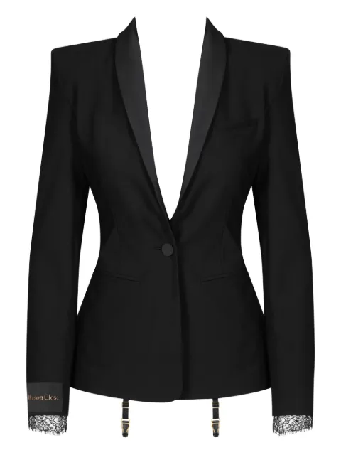 Maison Close satin-trim tailored blazer