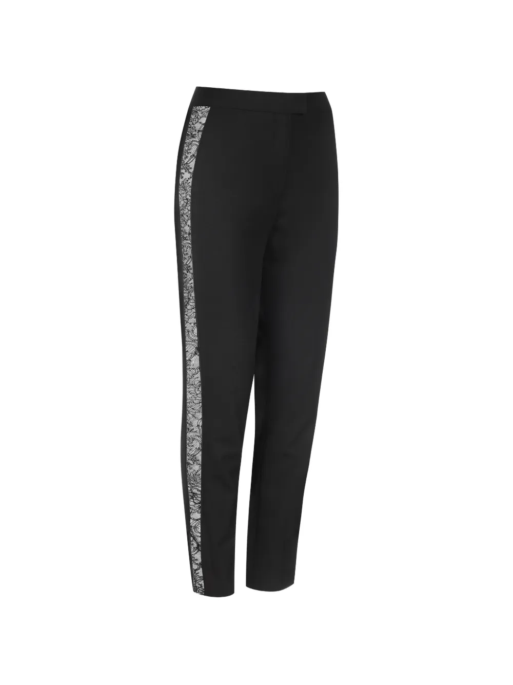 Maison Close lace-stripe virgin-wool blend tailored pants - Nero