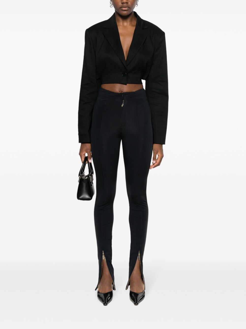 Shop Maison Close Cut-out High-waisted Leggings In Black