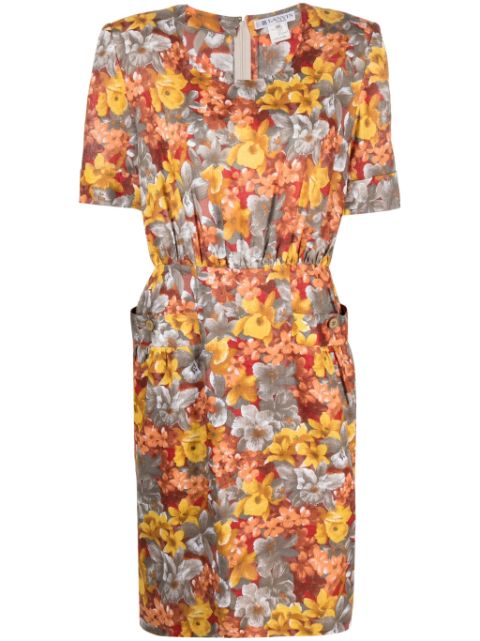 Lanvin 1980s floral-print midi dress Women