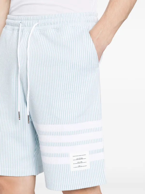 Thom Browne 4 Bar Stripe Seersucker Track Shorts Farfetch