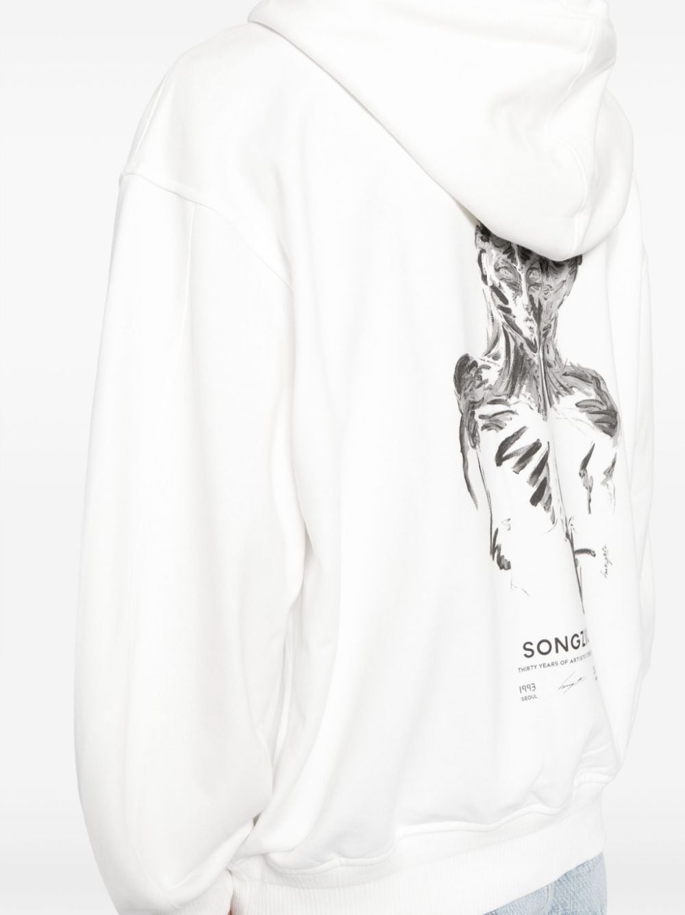 Shop Songzio 30 Year Persona Cotton Hoodie In White