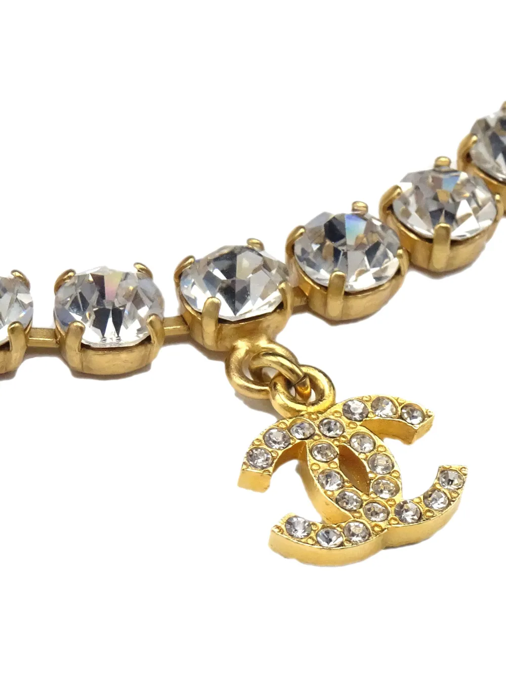 CHANEL Pre-Owned 1997 halsketting versierd met stras - Goud