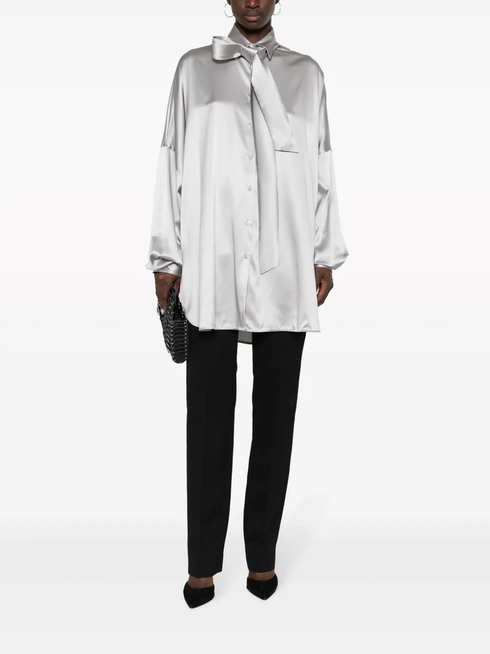 Ermanno Scervino Blouse met strik - Grijs