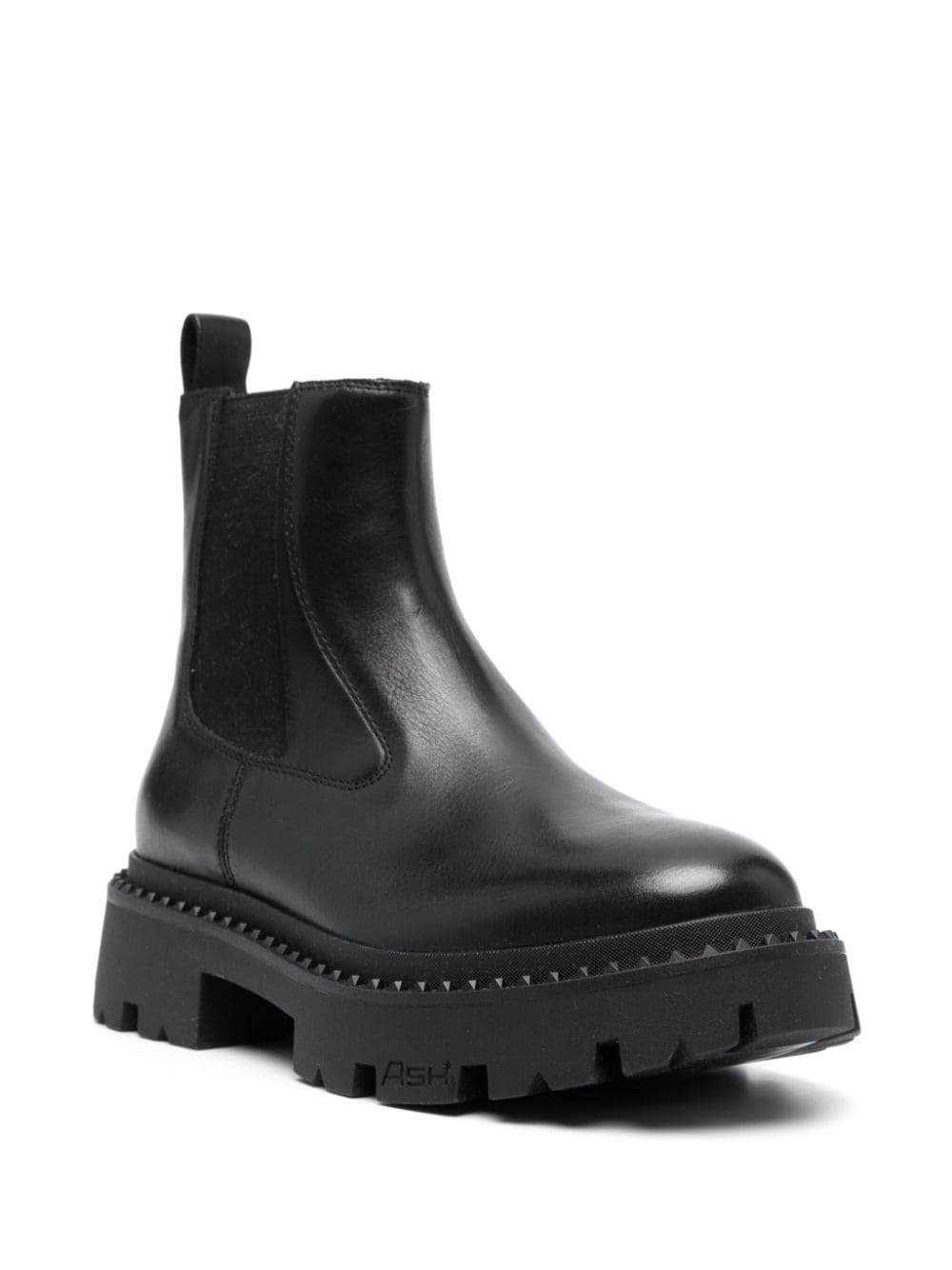 Shop Ash Elasticated-panels Ankle-length Leather Boots In Black