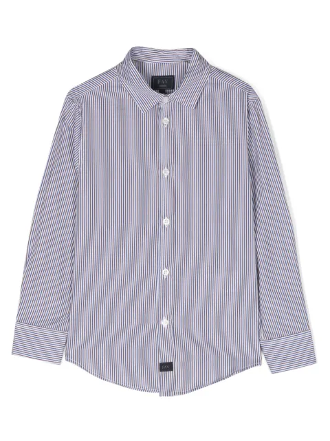 Fay Kids Camisa de algodão listrada