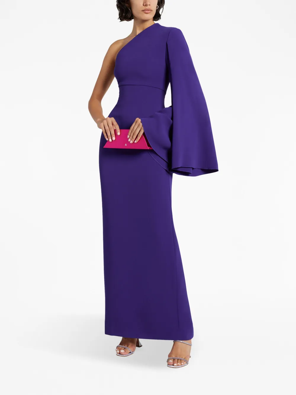 Solace London The Elisa one-shoulder long dress - Paars