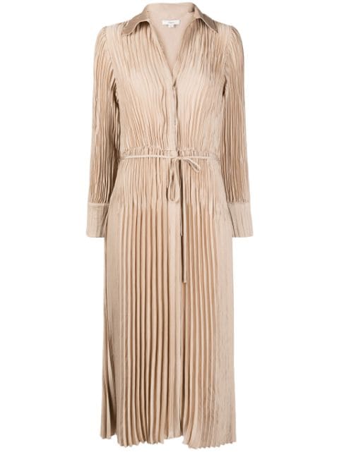 Vince pintuck-pleated midi dress