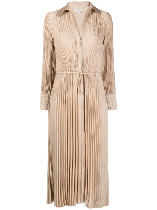 Vince pintuck pleated Midi Dress Farfetch