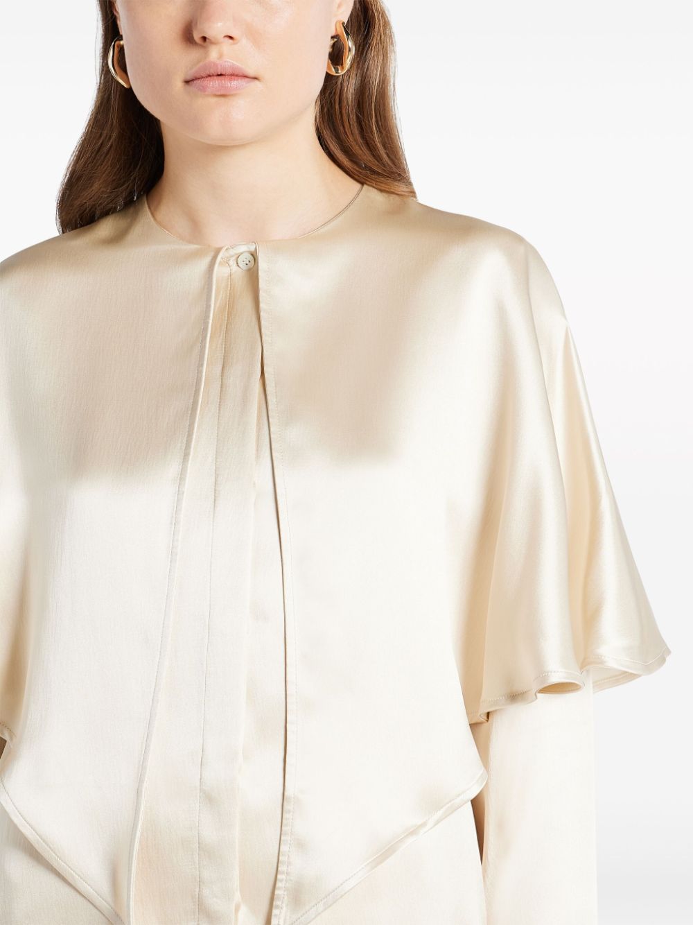 Shop Bite Studios Layered Silk Blouse In Neutrals