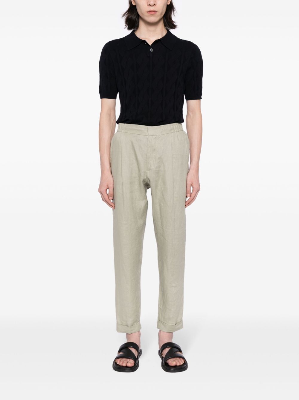 CHÉ Alfie patterned-jacquard cotton polo shirt - Zwart