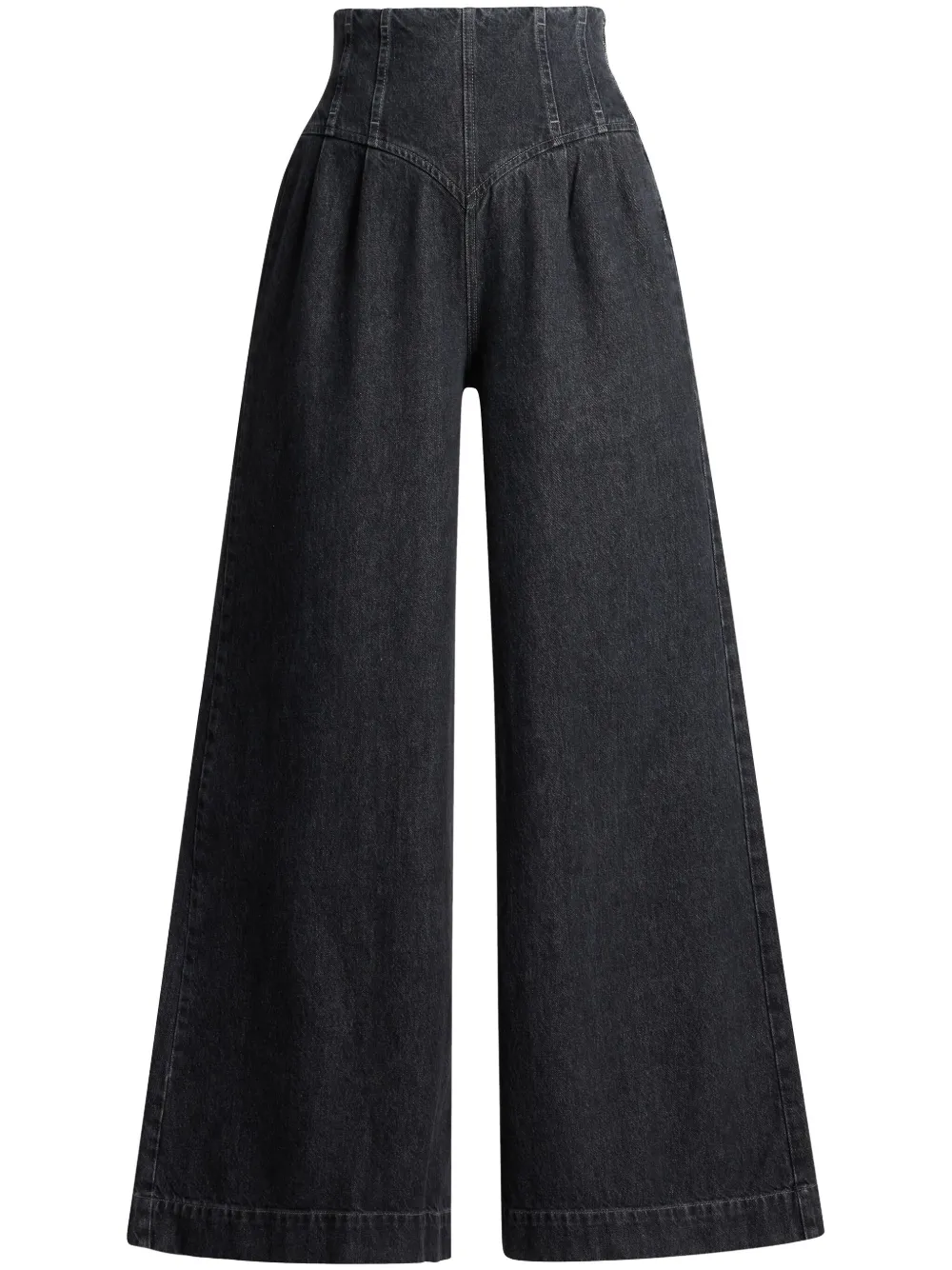 Shop Bite Studios Girdle High-rise Wide-leg Jeans In Black