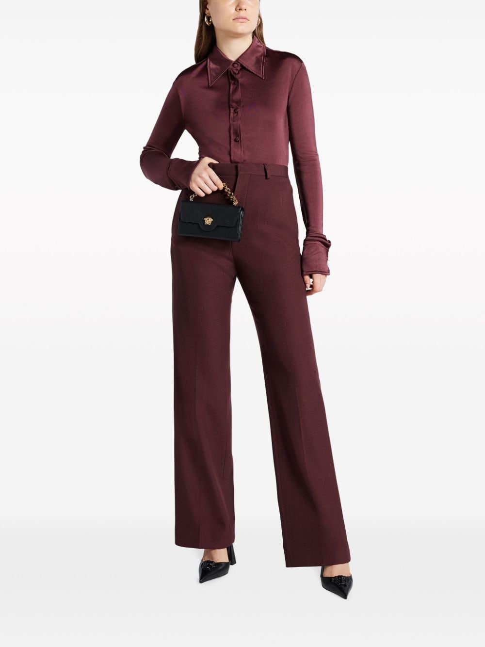 Shop Bite Studios Credo Tailored Wool Trousers In Red