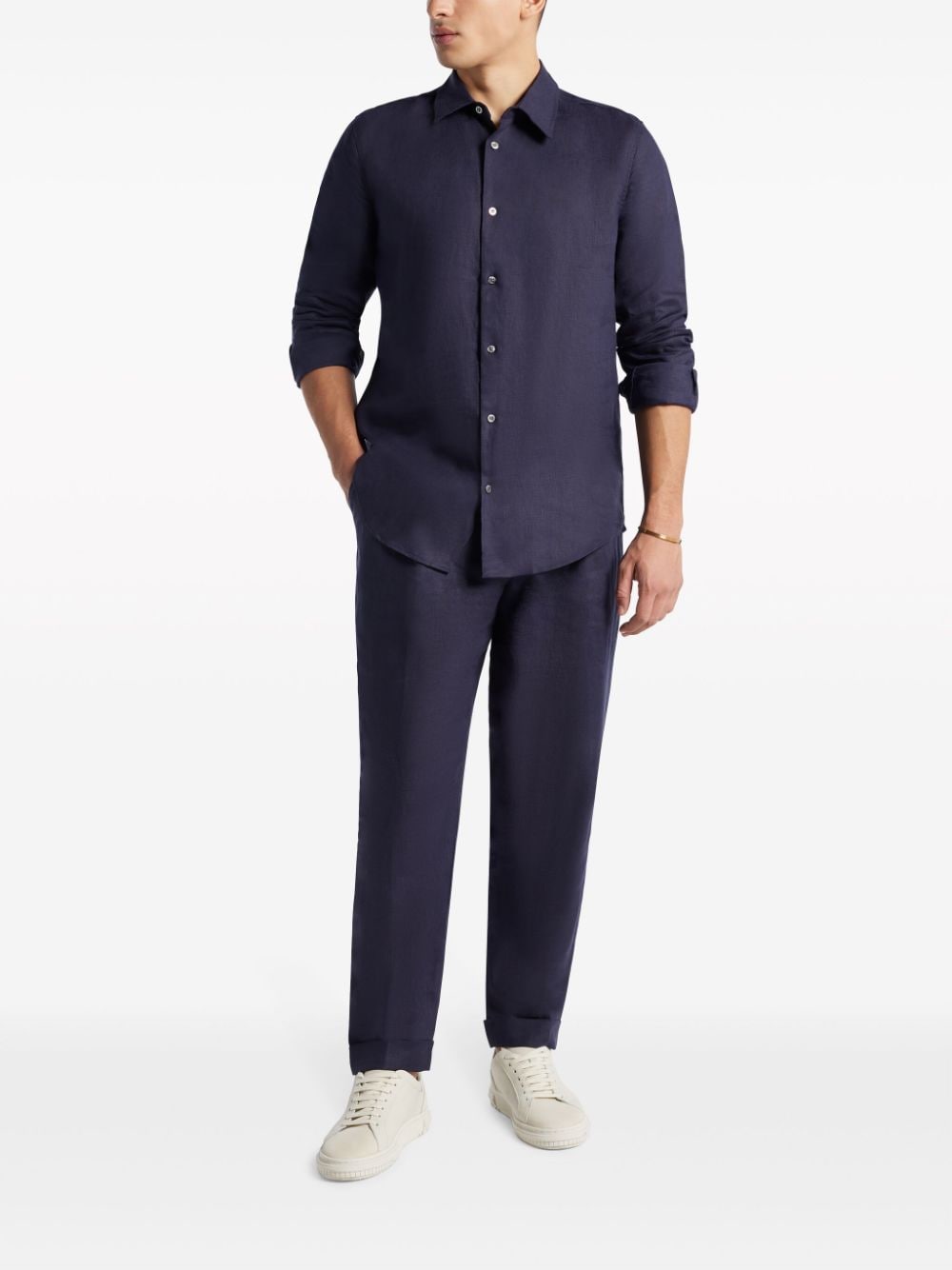 CHÉ long-sleeve linen shirt - Blauw