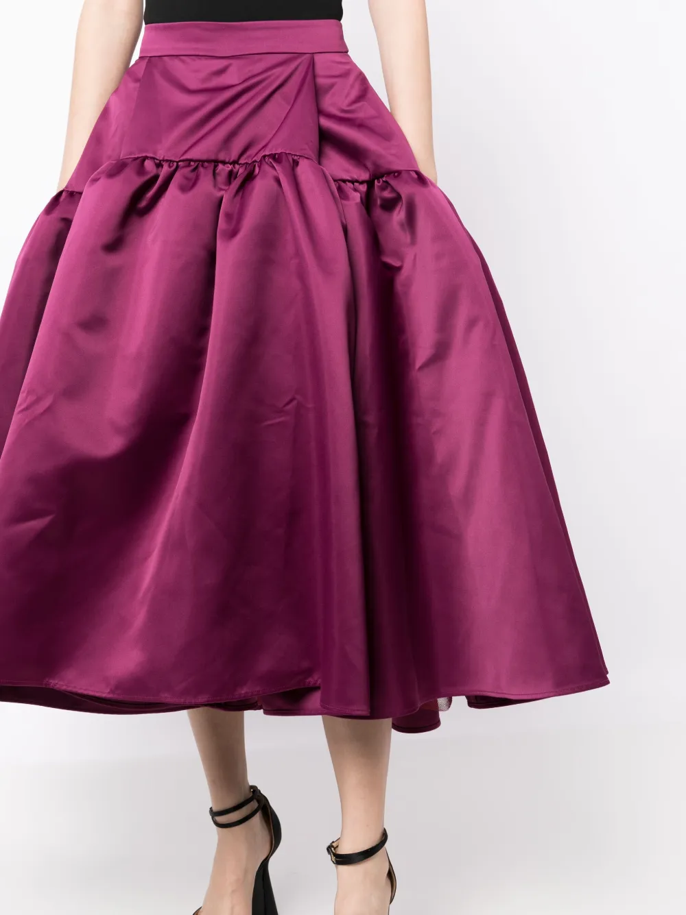 Shop Huishan Zhang Joan Ruffle-detailing Skirt In Purple