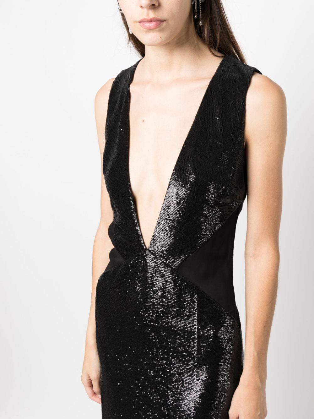 Shop Rev Sequin-embellished Maxi Dress In Black