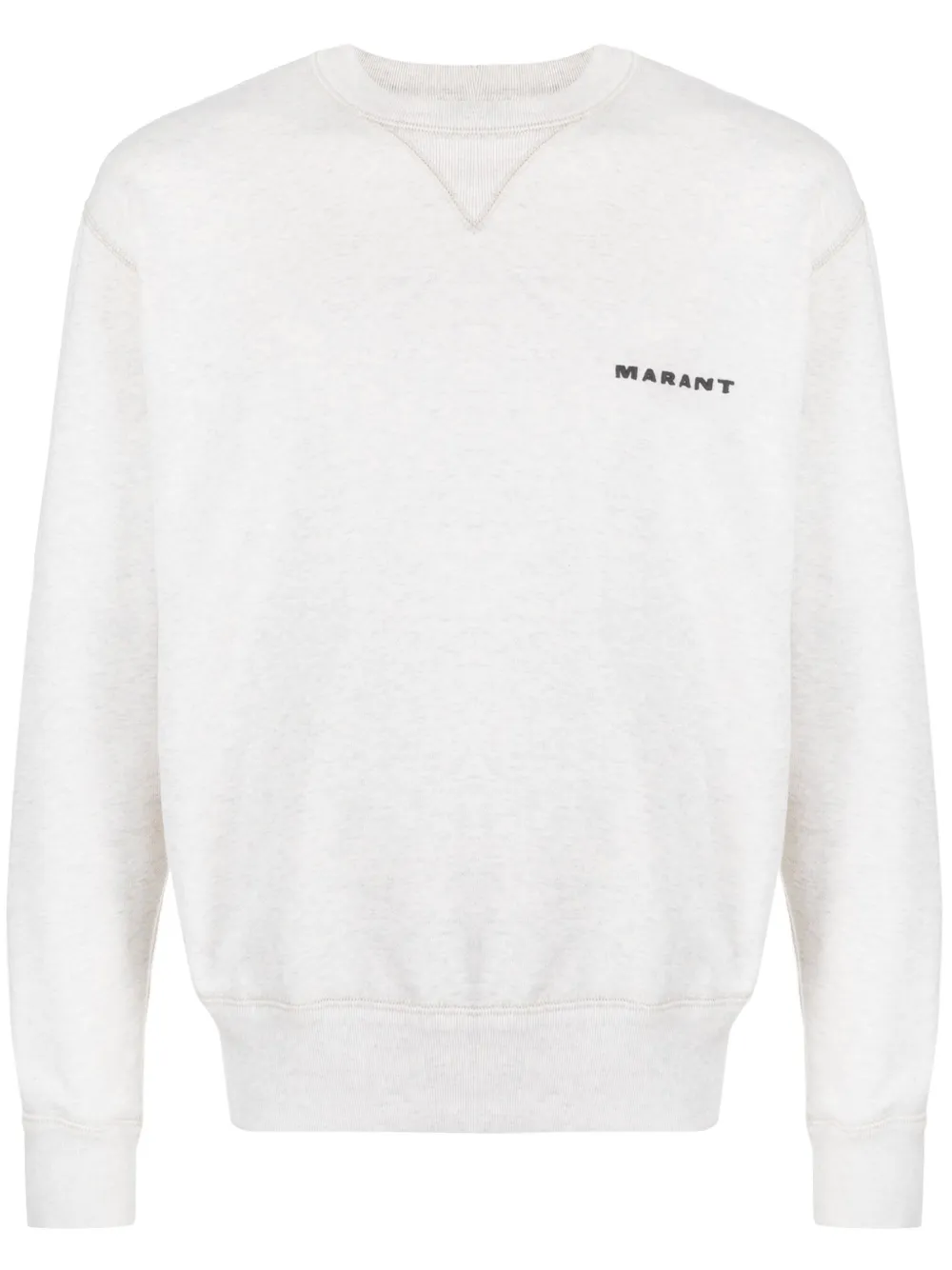 Isabel Marant Embroidered-logo Crew-neck Sweatshirt In Neutrals