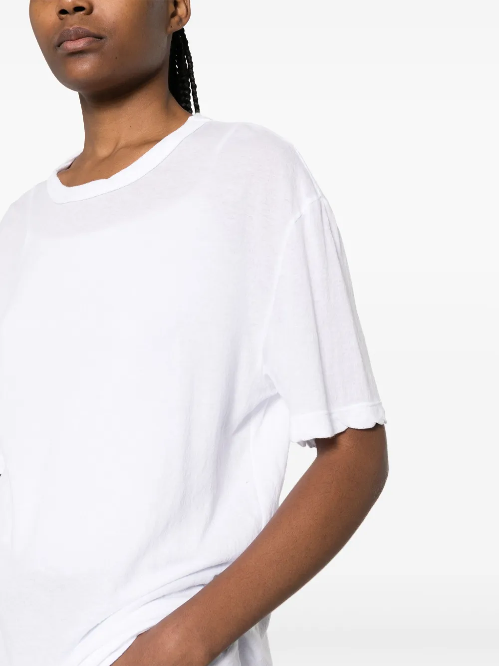James Perse Blouse met gewelfde afwerking Wit