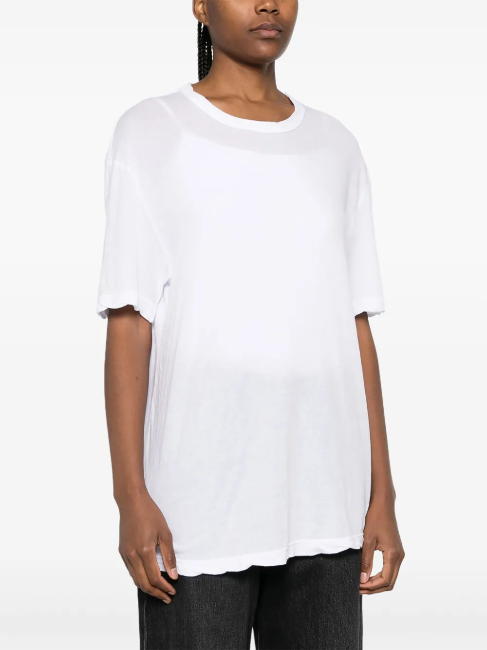 James Perse Blouse met gewelfde afwerking Wit