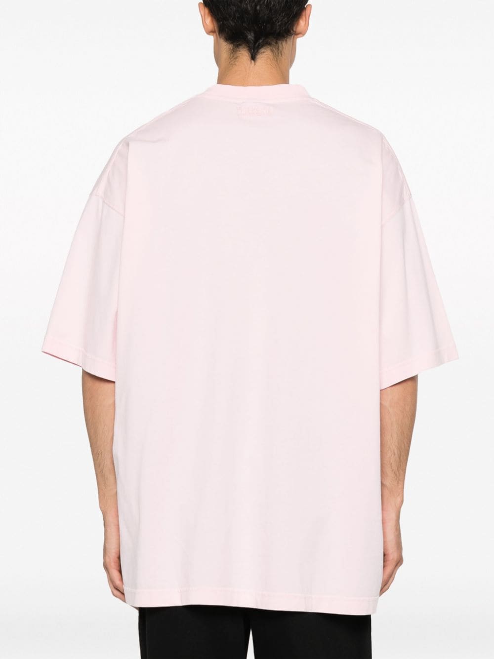Shop Vetements 4 Seasons Embroidered Cotton T-shirt In Pink