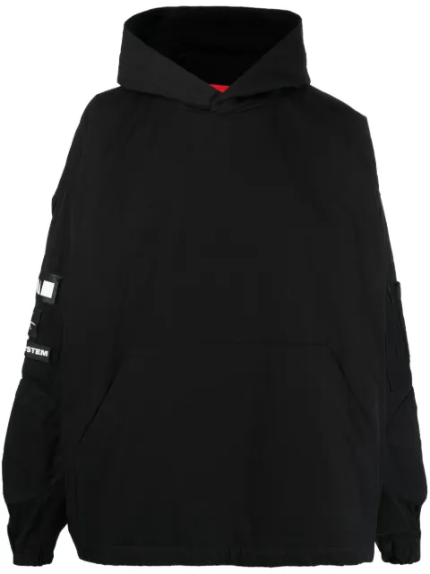 032c Stronger multiple-patch cotton hoodie