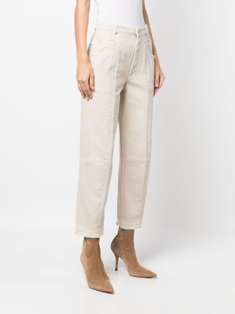 Shop Isabel Marant High-rise Straight-leg Jeans In Neutrals
