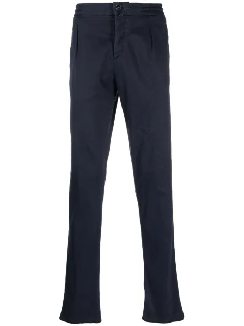 Kiton pantalones rectos con parche del logo
