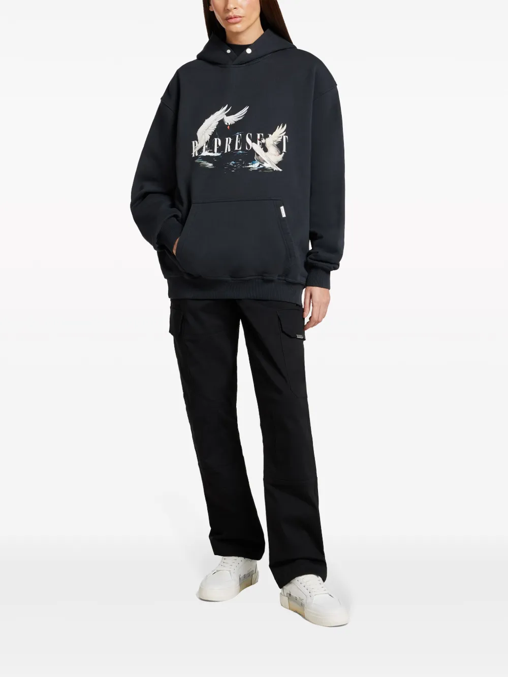Represent Katoenen hoodie - Zwart
