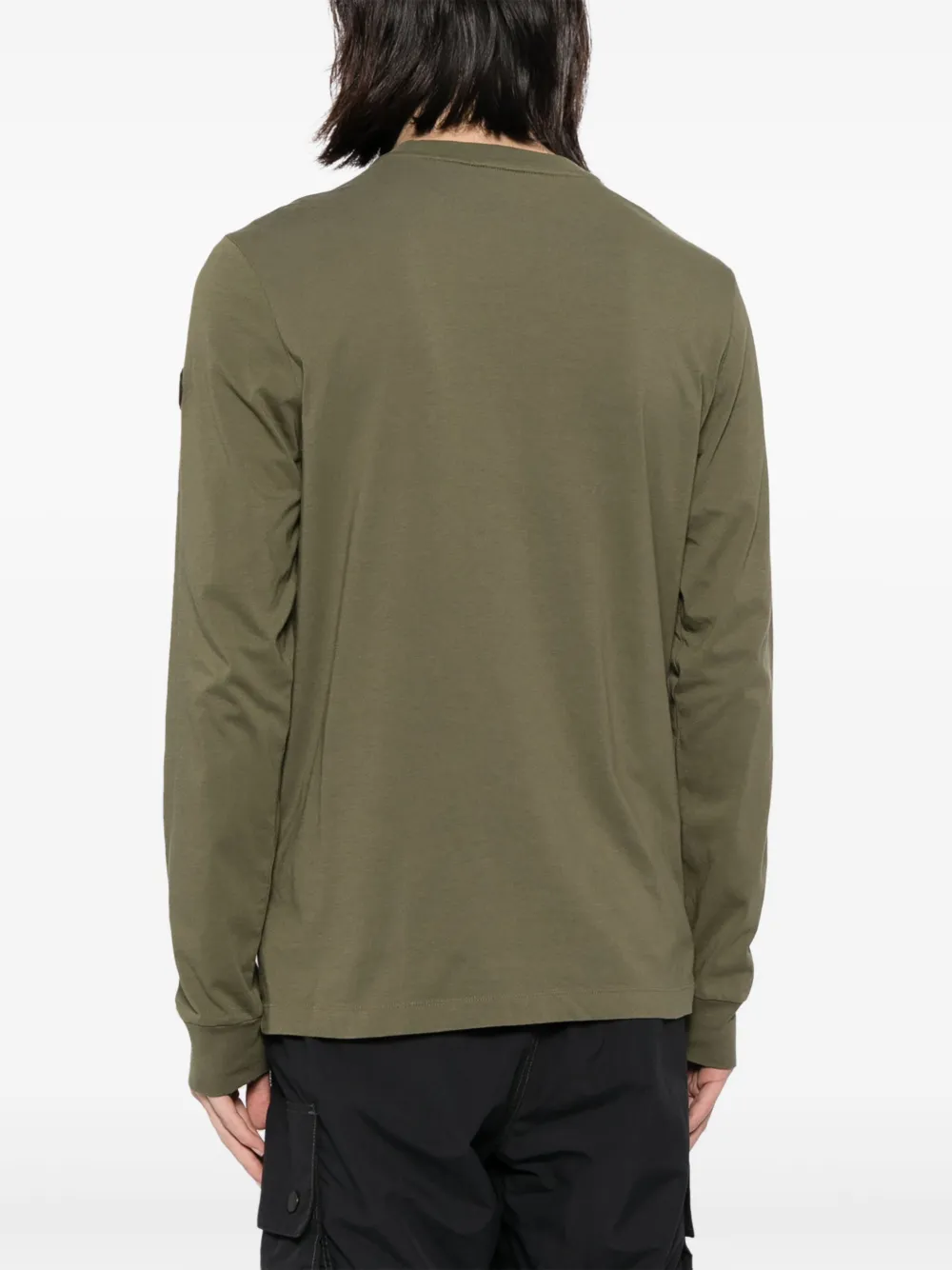 Shop Moncler Logo-print Cotton Sweatshirt In Green