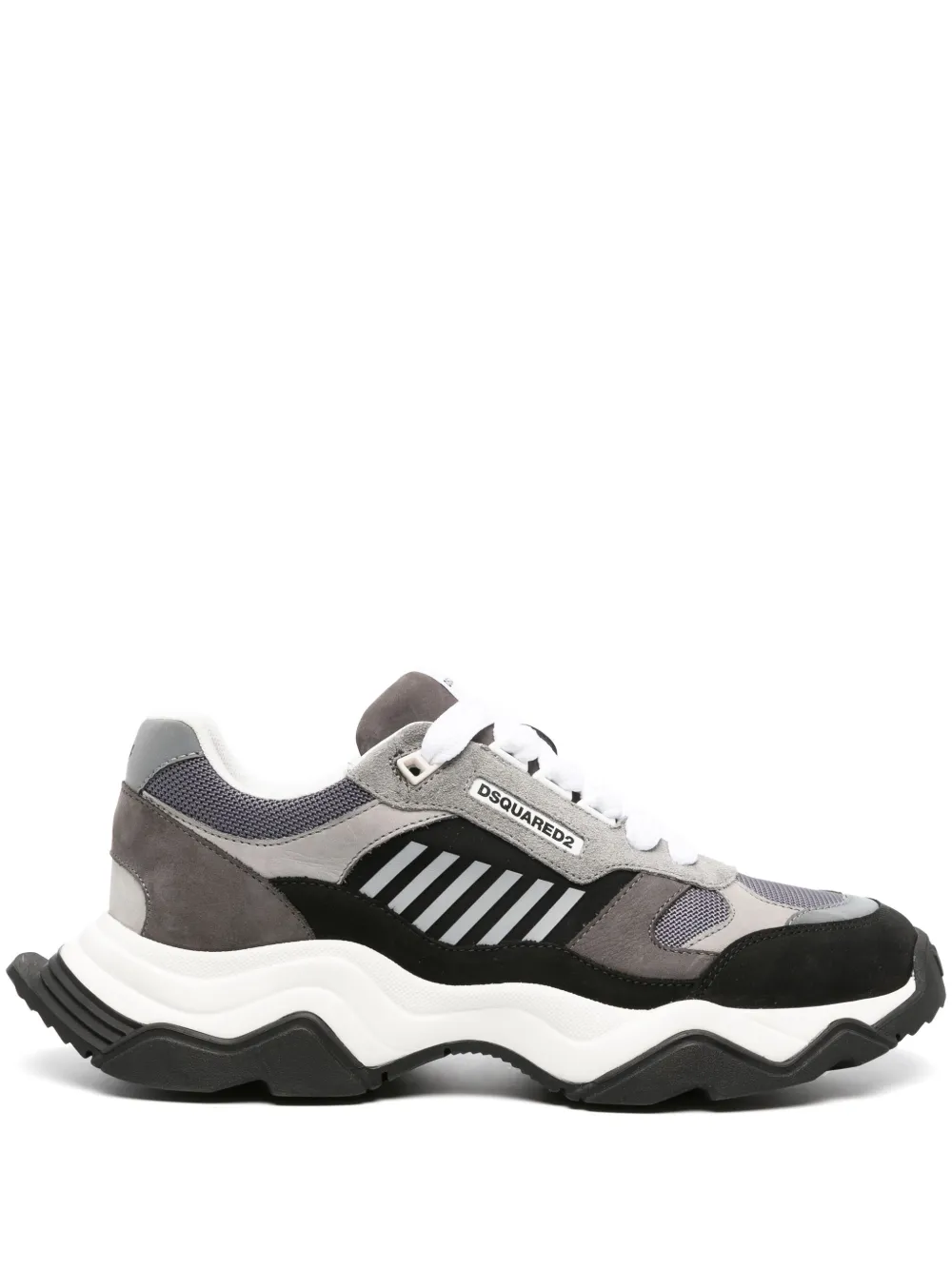 Shop Dsquared2 Wave Lace-up Sneakers In Grey