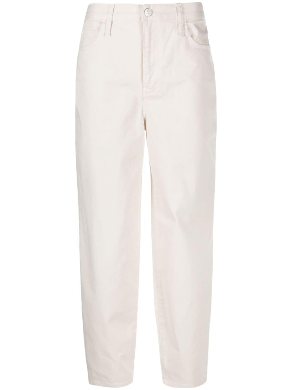 Frame Ultra High-rise Tapered Jeans In White