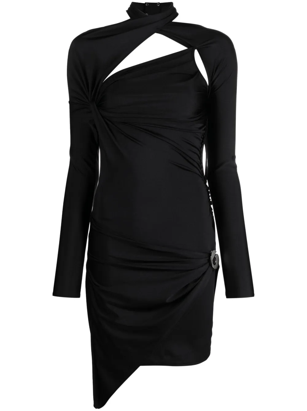Coperni Asymmetric Jersey Dress In Black