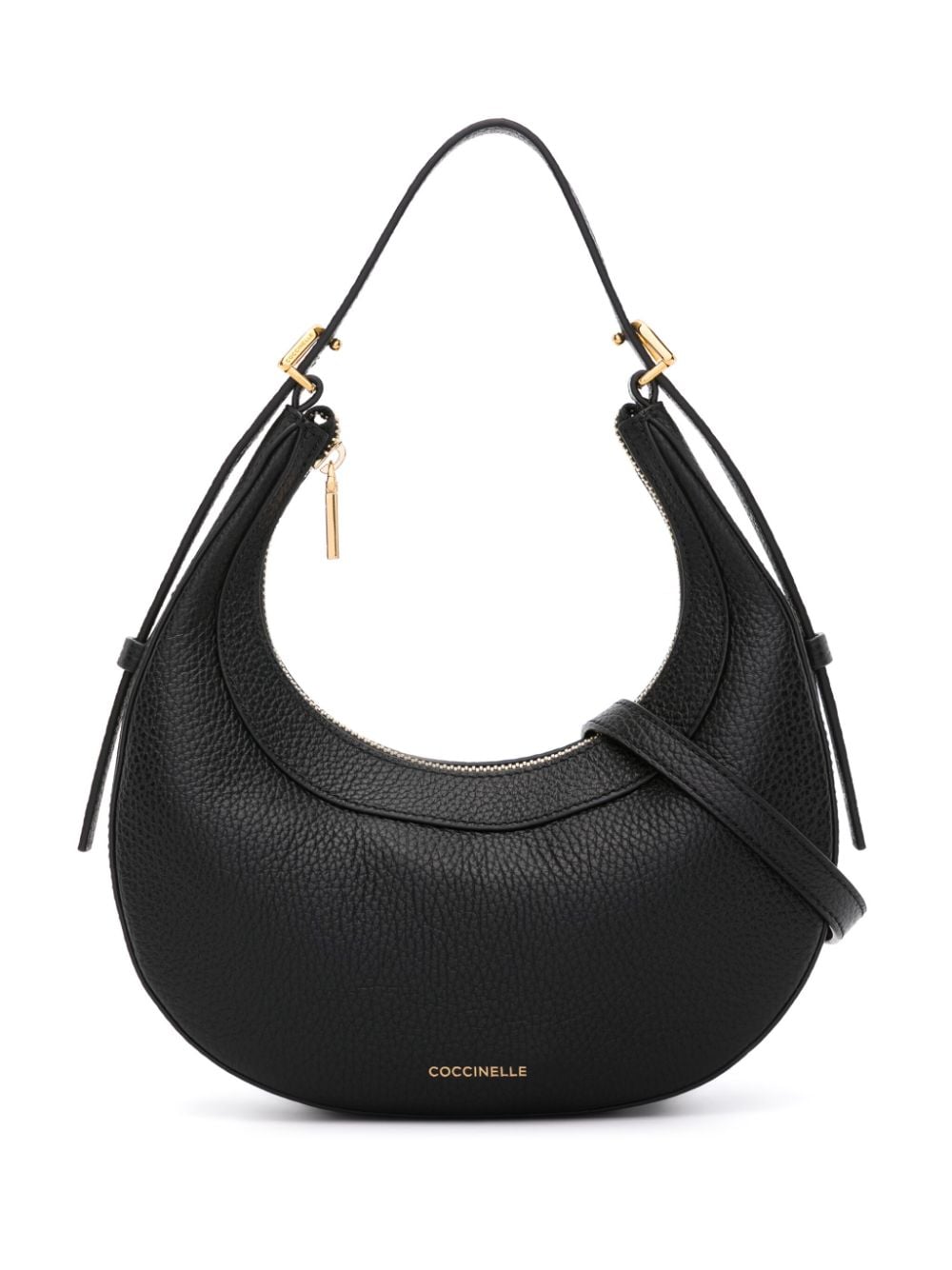 Shop Coccinelle Whisper Leather Shoulder Bag In Black