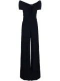 Talbot Runhof halterneck crepe jumpsuit - Blue