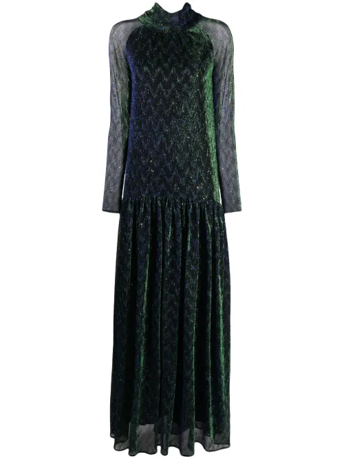 Robe longue à col montant - Talbot Runhof - Modalova
