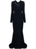 Talbot Runhof draped crepe maxi dress - Blue