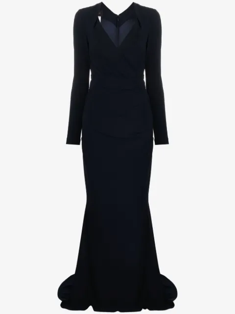 Talbot Runhof vestido largo con diseño drapeado