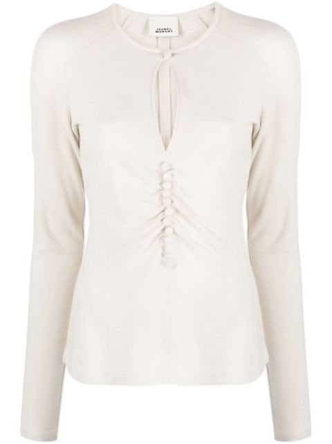 ISABEL MARANT keyhole-neck long-sleeve blouse Women