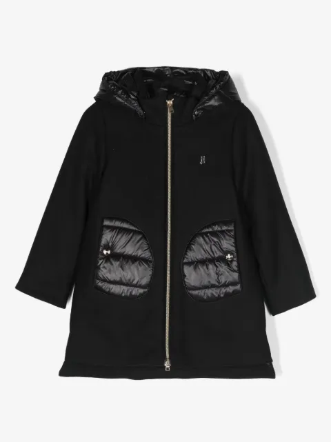 Herno Kids logo-plaque hooded coat
