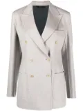 Brioni mélange-effect double-breasted blazer - Neutrals