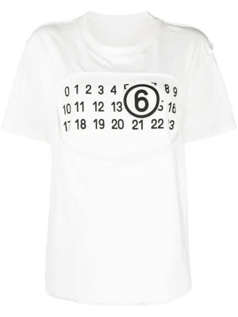 MM6 Maison Margiela numbers-motif cotton T-shirt