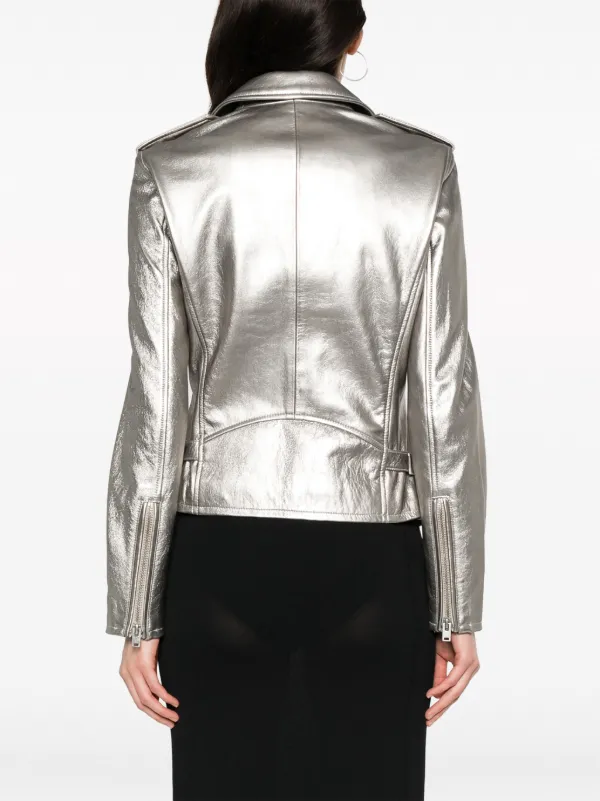 Iro silver leather on sale jacket