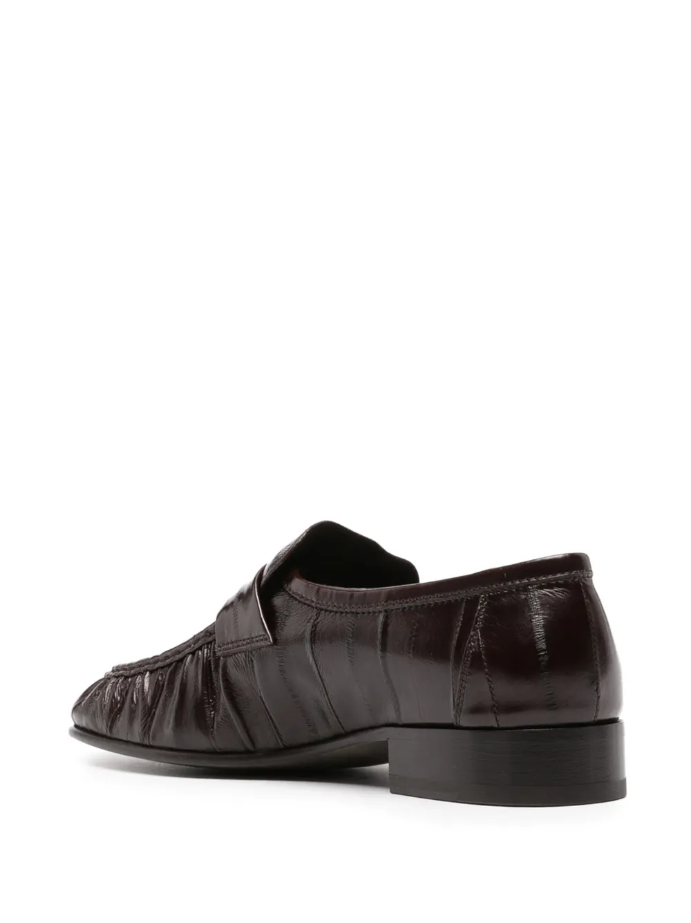 The Row Embossed-finish Eel-leather Loafers In Brown