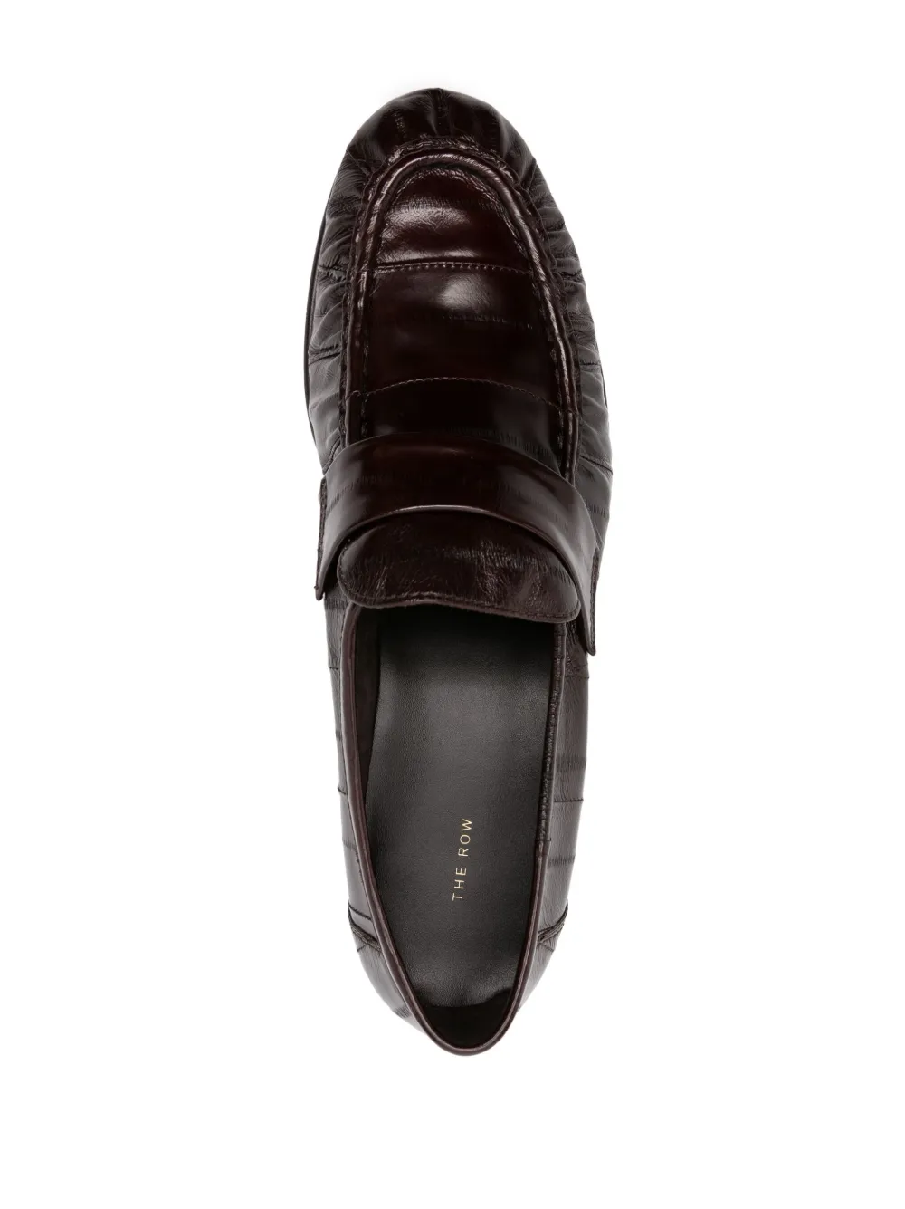 The Row Embossed-finish Eel-leather Loafers In Brown