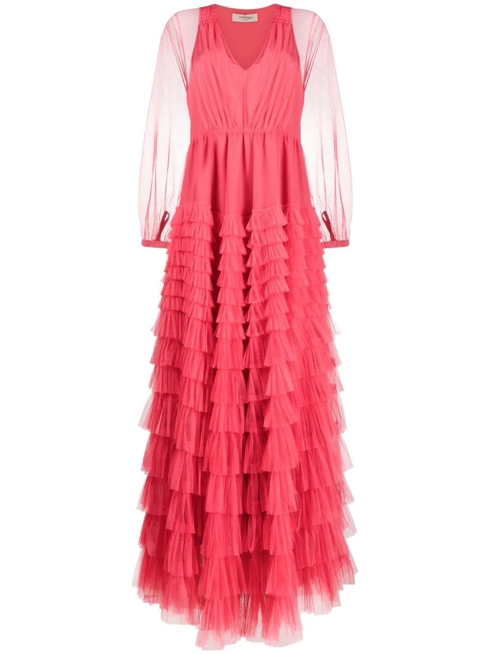 TWINSET Avondjurk met ruches Roze