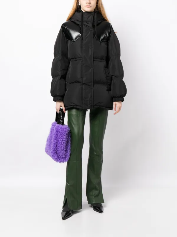 STAND STUDIO Matterhorn Panelled Padded Coat | Black | FARFETCH RO