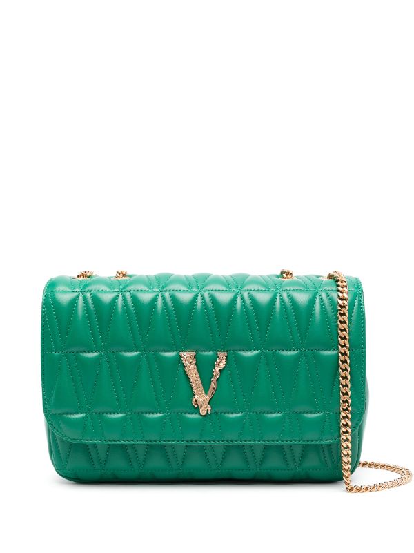 Versace Women's Virtus Quilted Leather Shoulder Bag