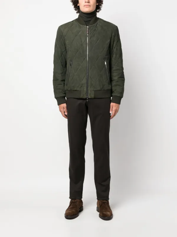 Green clearance quilted bomber