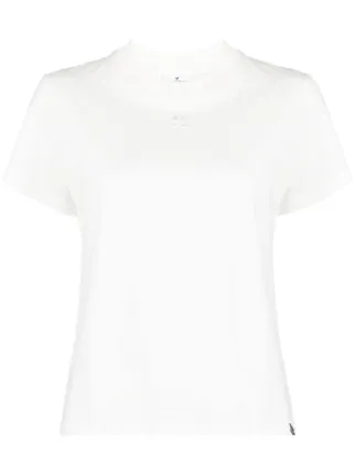 Courrèges logo-embroidered Cotton T-shirt | White | FARFETCH