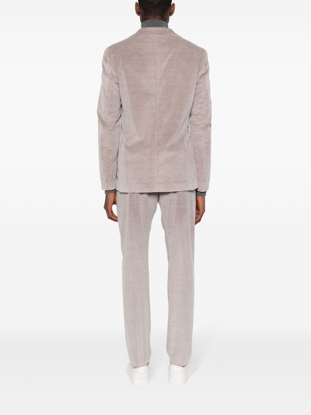 Shop Eleventy Single-breasted Corduroy Suit In Neutrals